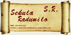 Sekula Radumilo vizit kartica